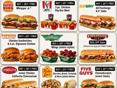 Uber Eats BOGO Deals Shared September 12: Burgers, Chicken and Subs