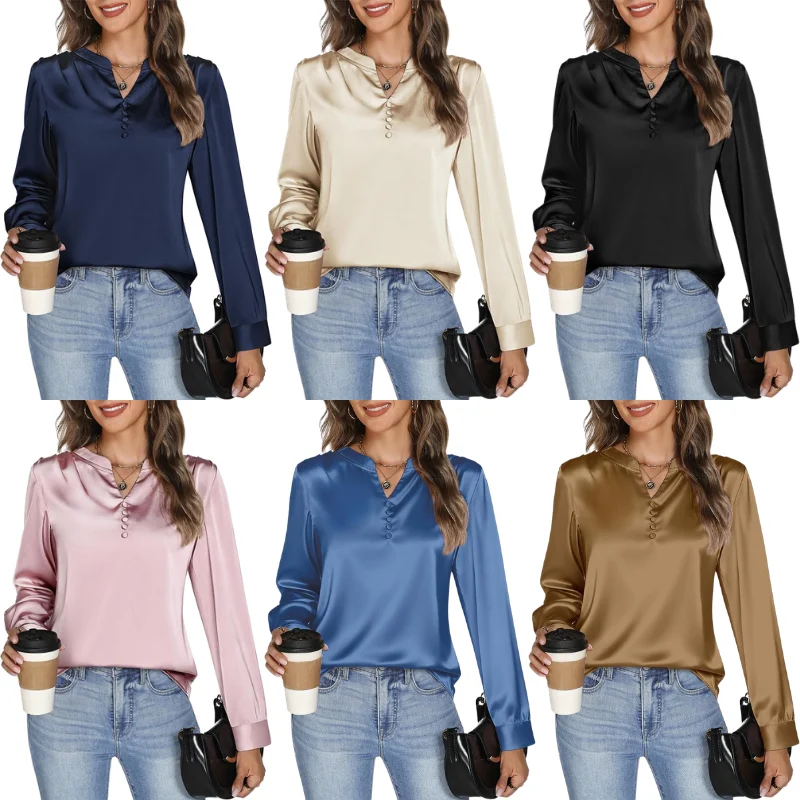 Women’s Satin Silk Blouse Deal: Save 50% at Amazon