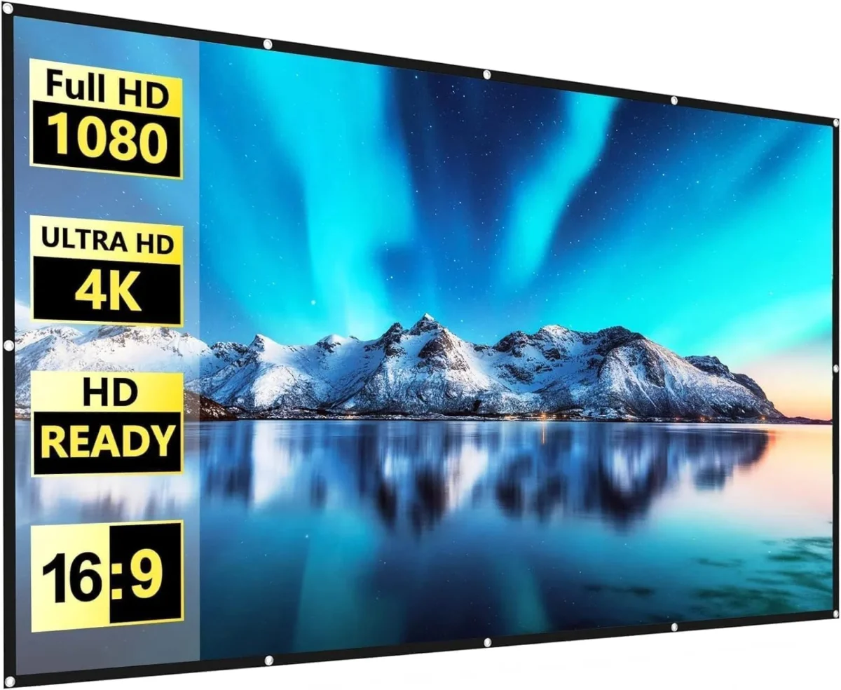 FUDONI 100‑inch Projector Screen Only $19.xx at Amazon