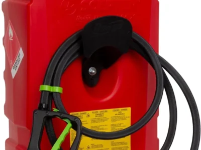 Scepter Flo N’ Go Duramax 14-Gallon Gas Fuel Tank w/ 10′ Hose, Transfer Pump $104 at Amazon