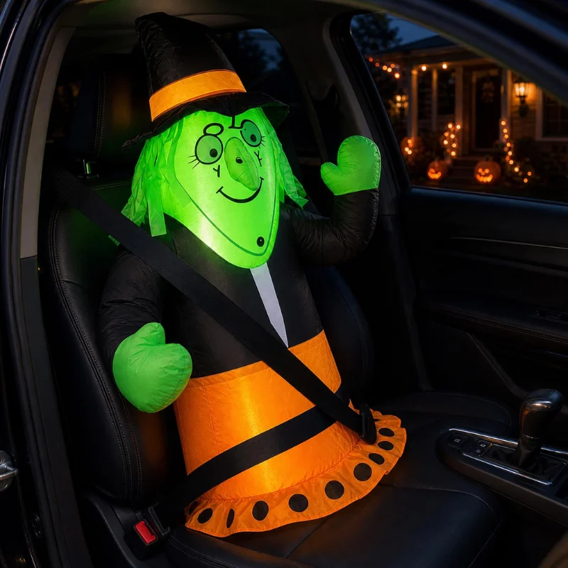 3.5 ft Halloween Inflatable Witch Car Deal: Save $28.xx at Amazon
