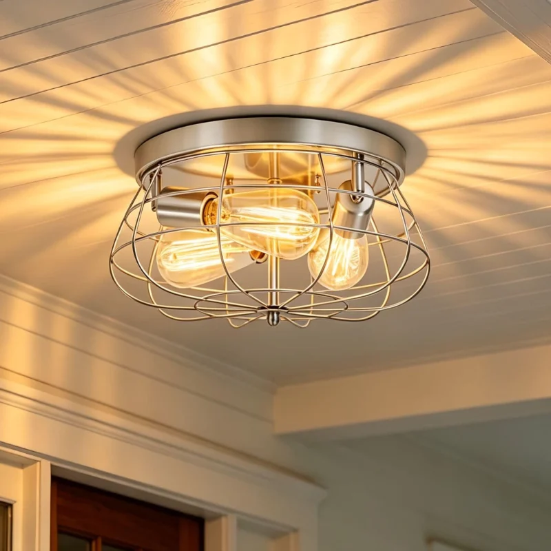 foucasal Metal Cage Ceiling Light Deal: Save $33.xx at Amazon