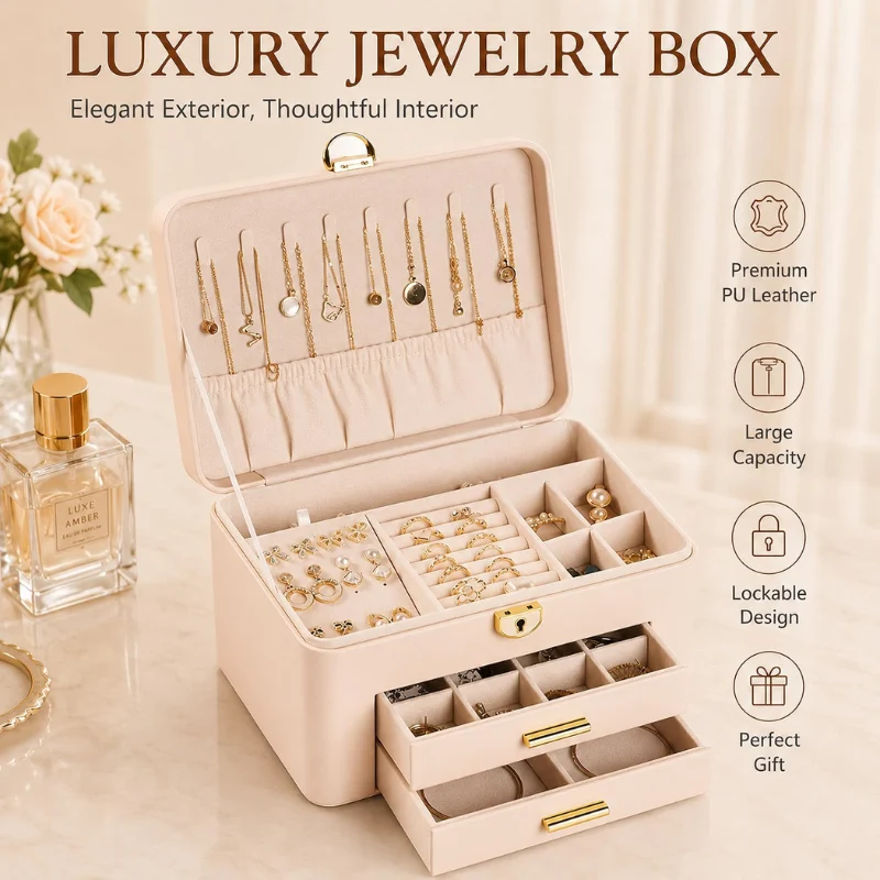 Large Jewelry Box Deal: Save 50% on 3-Layer at Amazon