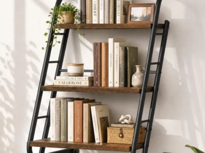 3-Tier Rustic Wood Ladder Shelf Deal: Save 52% at Amazon