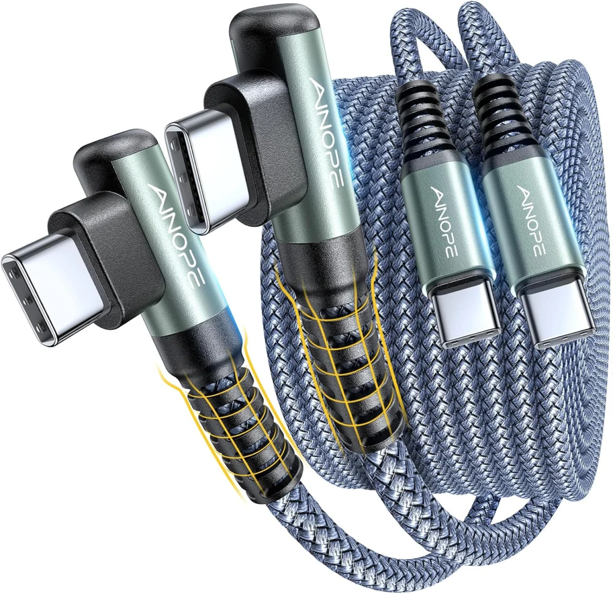 Ainope 6.6′ USB‑C Right Angle Cable Only $5.xx at Amazon