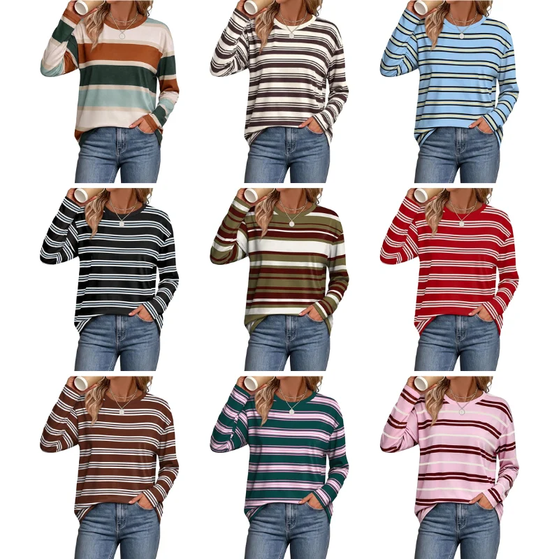 WIHOLL Women’s Stripe Long Sleeve Top Deal: Save $14.xx at Amazon