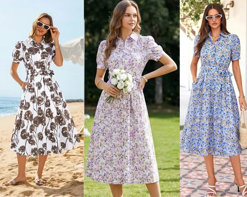 Cotton Puff Sleeve Midi Shirt Sundresses $18.xx at checkout (Reg $30)
