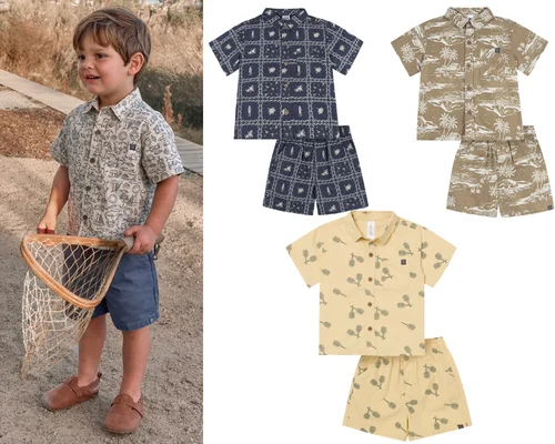 Baby and Toddler Boy Button Front Shirt and Short Set for $6.50 at Walmart