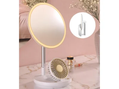 3-in-1 LED Makeup Mirror with Fan ONLY $17.xx w/ Coupon (Reg $50)