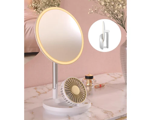 3-in-1 LED Makeup Mirror with Fan ONLY $17.xx w/ Coupon (Reg $50)