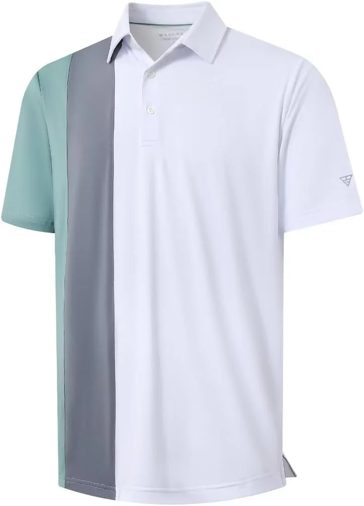 M MAELREG Men’s Colorblock Golf Polo Shirt Only $10.xx at Amazon