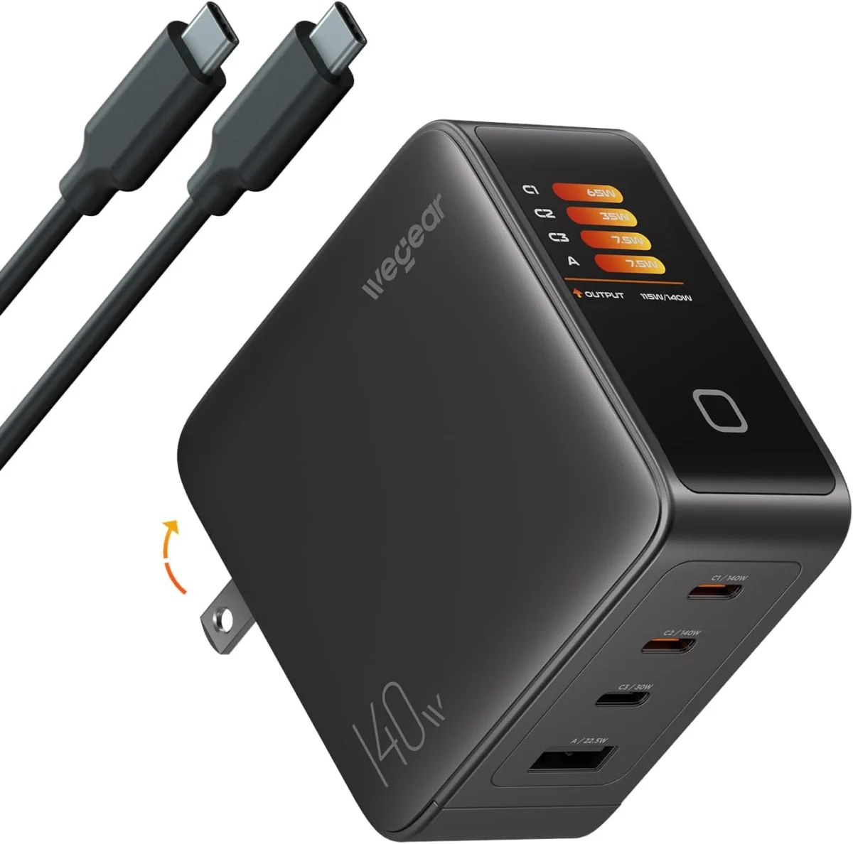 4-Port WEGear 140W GaN USB‑C Charger Only $33.xx at Amazon