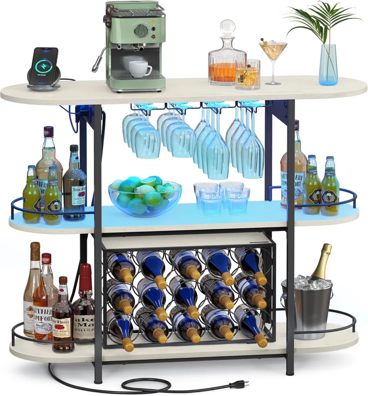 VASAGLE Bar Cabinet with LED Lights Only $45.xx at Amazon