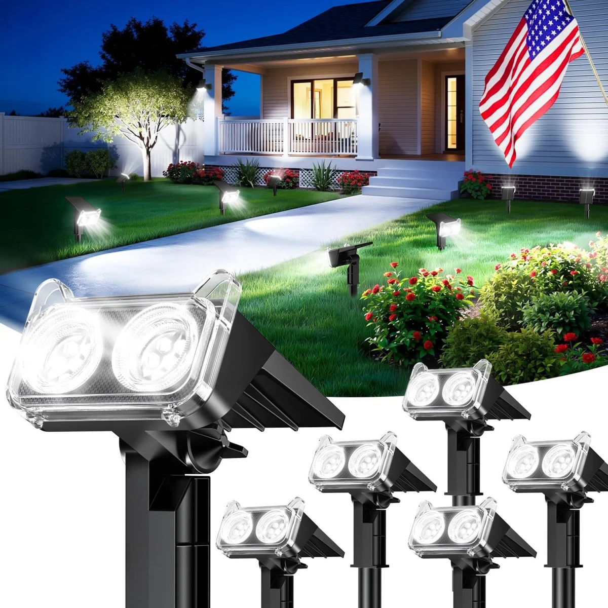 LETMY 6 Pack Solar Spot Lights Only $18.xx at Amazon