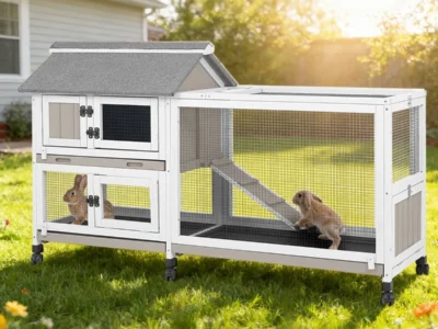 Walmart Home Pick: ” Large Rabbit Hutch Outdoor Wooden Bunny Cage with 3 Deep Trays, 5 Access Doors & Openable Roof, Expandable Guinea Pig Cage, Waterproof