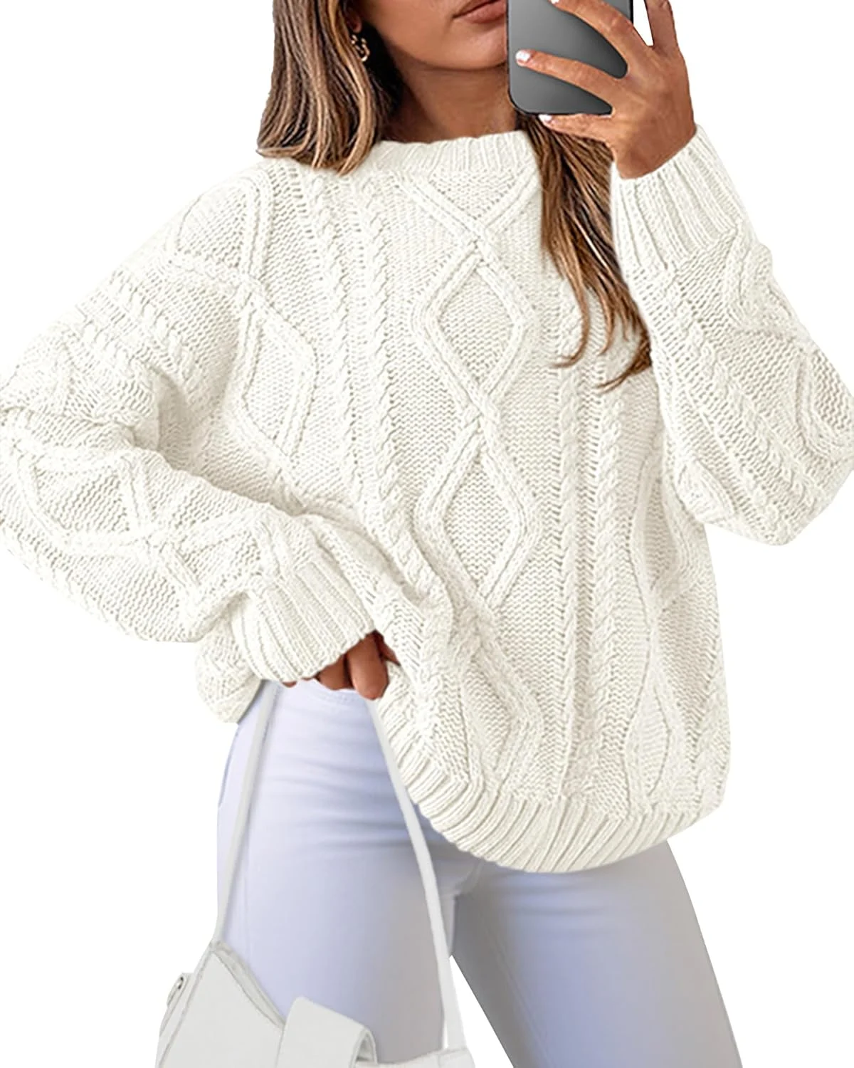Chunky Cable Knit Crewneck Sweater Only $12.xx at Amazon