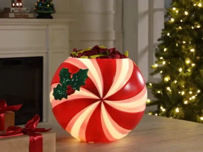 Mr. Christmas 12″ Peppermint Candy Bowl Deal at Walmart
