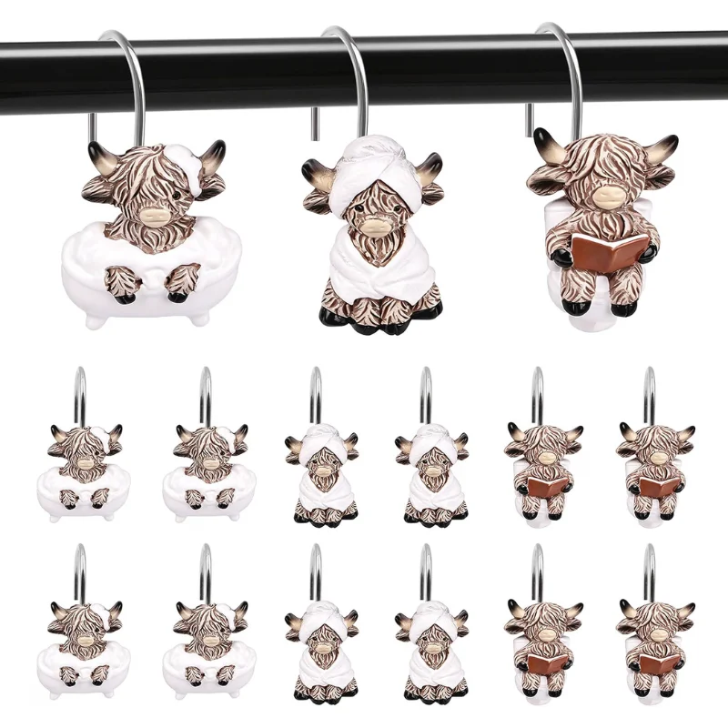 Highland Cow Shower Curtain Hooks Deal: Save $7.xx at Amazon
