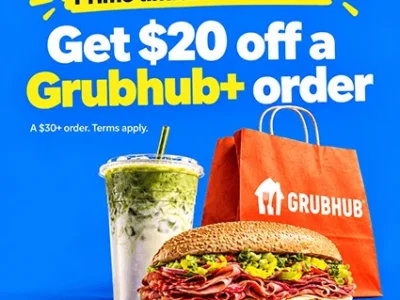 Free Grubhub+ Membership + $20.xx Off $30.xx Order at Grubhub
