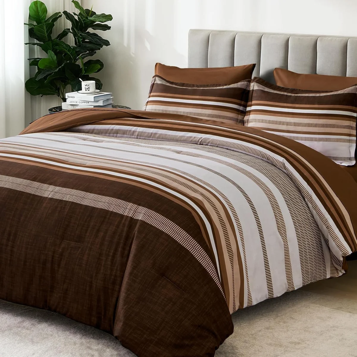 Dobuyly Fall Brown Comforter Queen Set at Amazon