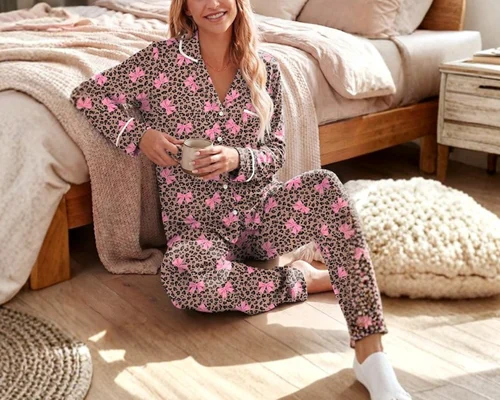 Women’s Long Sleeve Button Down Pajama Sets $12.xx (Reg $40)