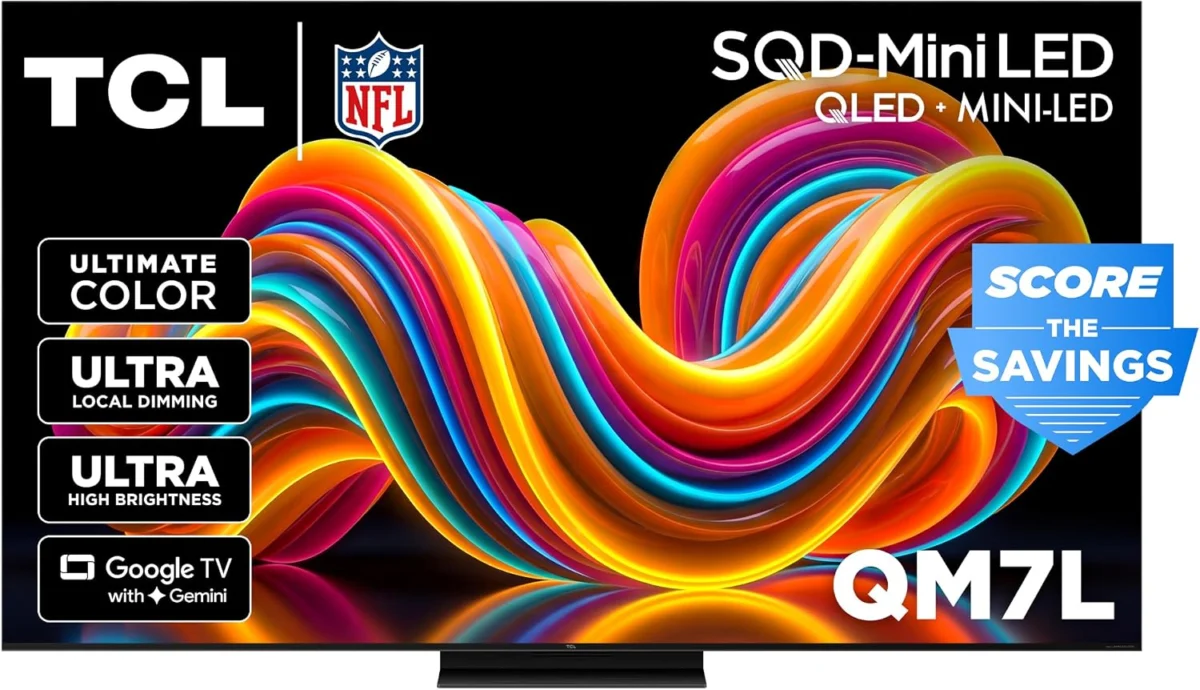 65″ TCL QM7L Series 4K TV Only $898.xx with Free Shipping at Amazon