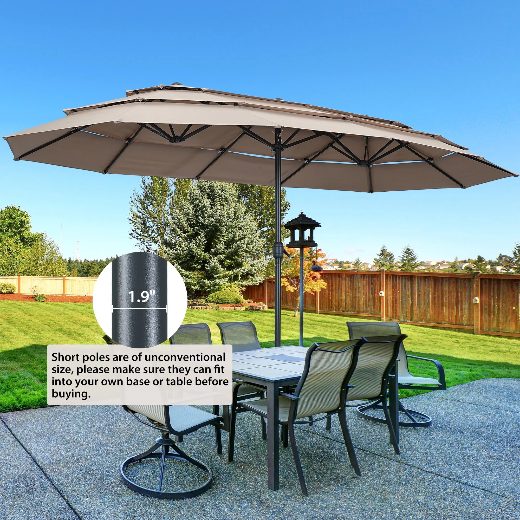 Ainfox 15′ 3-Tier Patio Umbrella Only $64 at Walmart