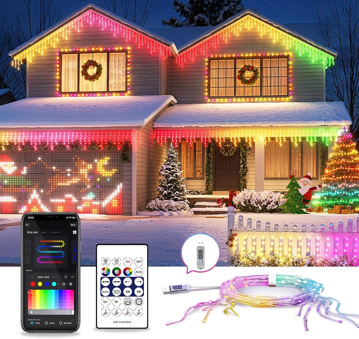 AHAWILL Icicle Curtain String Lights Only $20.xx at Amazon