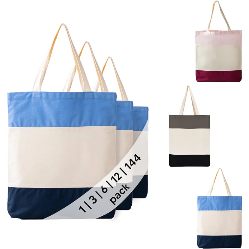 144 Pack Tri-Color Cotton Tote Bag Deal: Save $4.xx at Amazon