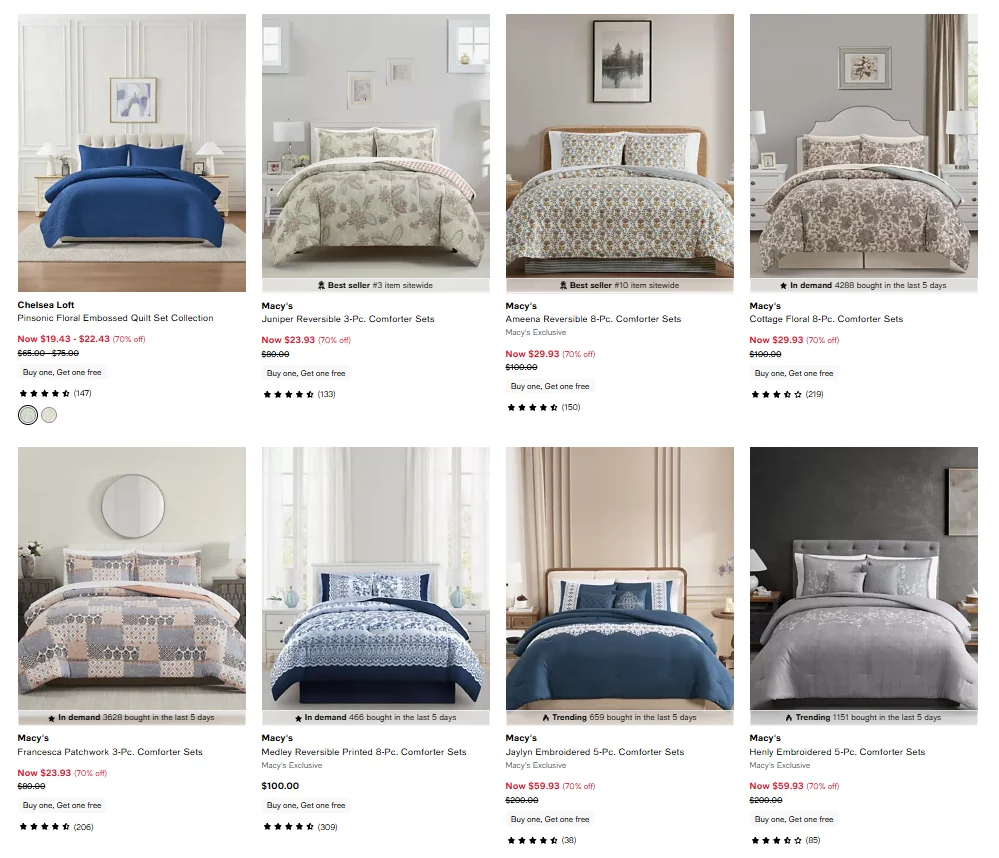 Buy One Get One Free Comforter & Quilt Set Deal at Macy’s