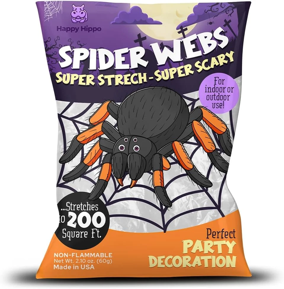 Happy Hippo Halloween Spider Web Decoration Only $0.xx at Amazon