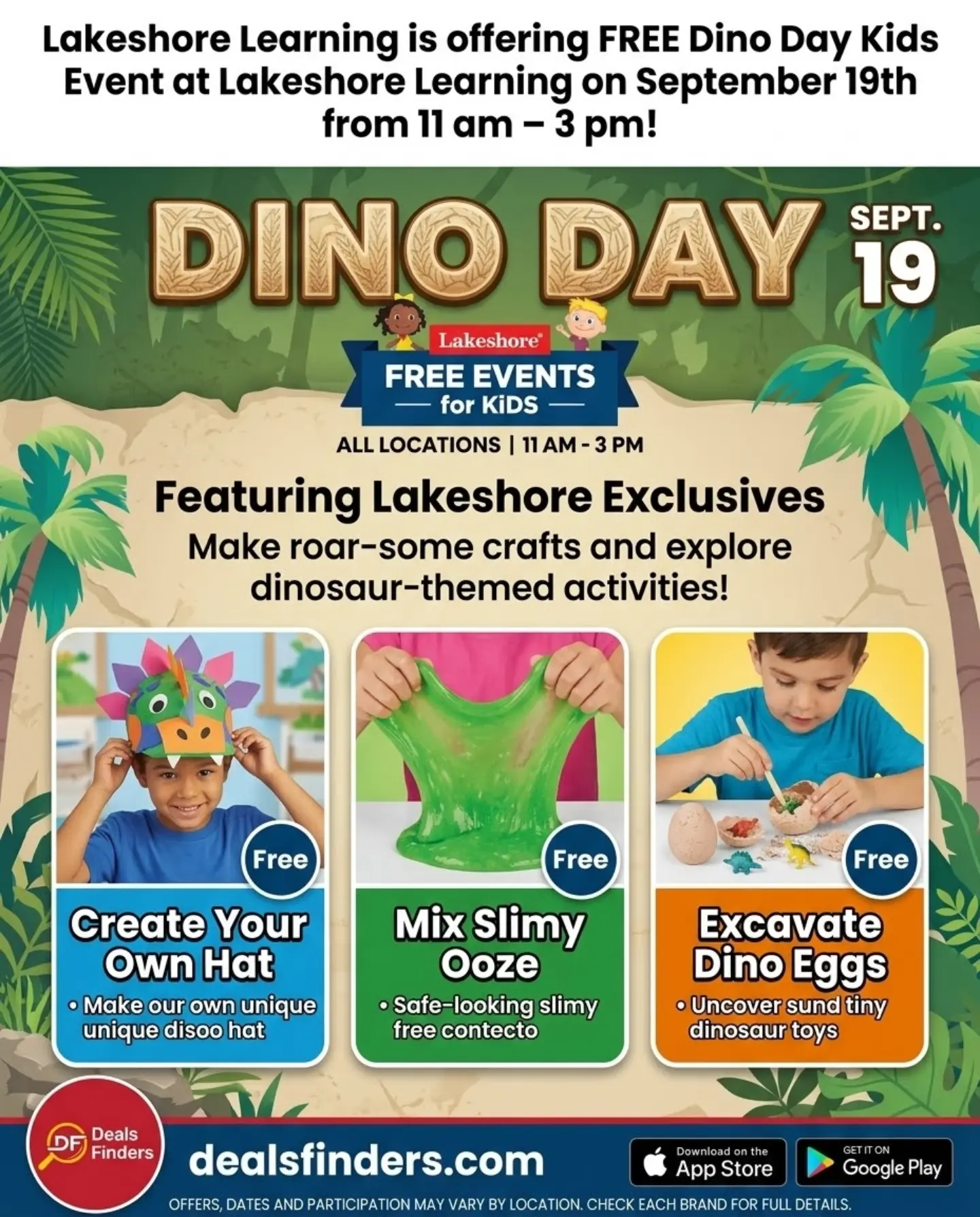 Free Dino Day Deal at Lakeshore Learning