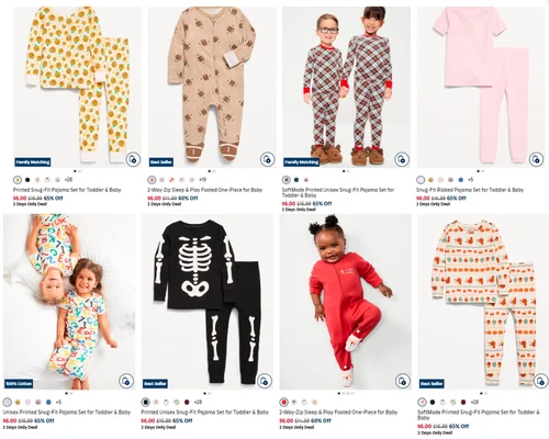 Toddler and Baby Pajamas for only $6 at Old Navy
