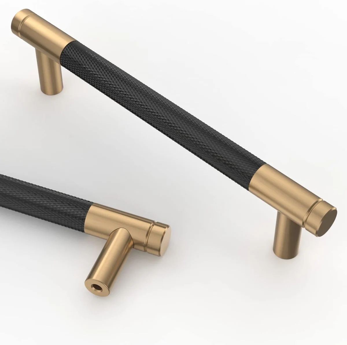 Asidrama 10 Pack Matte Black & Champagne Bronze Cabinet Pulls