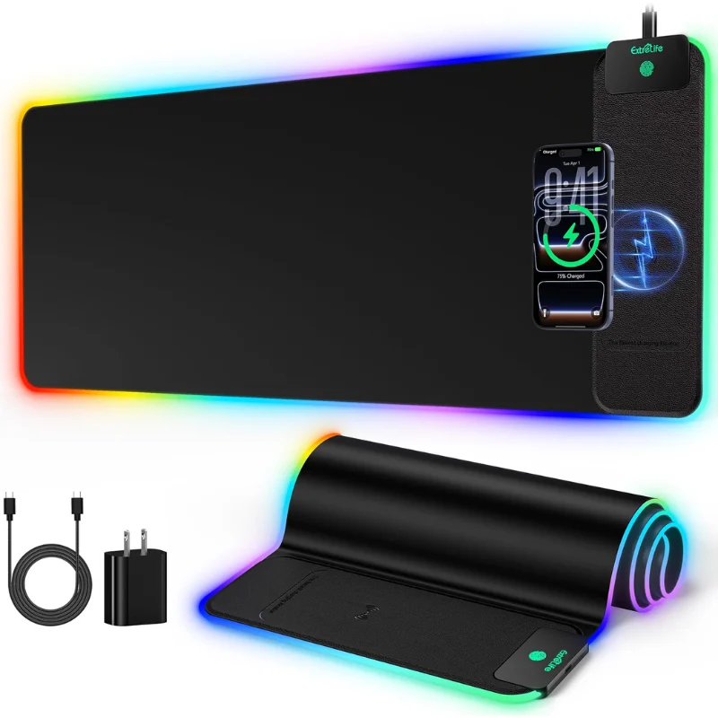 15W Wireless Charging Gaming Mouse Pad Save $31.xx at Amazon