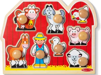 $12.xx Melissa & Doug Farm Animals Jumbo Knob Wooden Peg Puzzle at Amazon