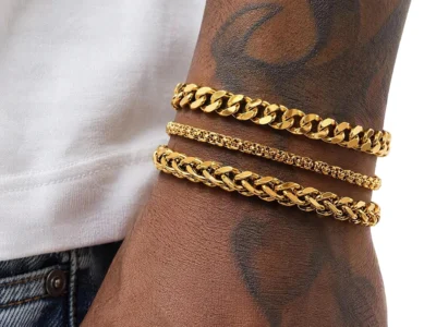 Amazon : Men’s Gold Link Bracelet Set $5.xx (Reg$12) + Free Prime Shipping. #Ad