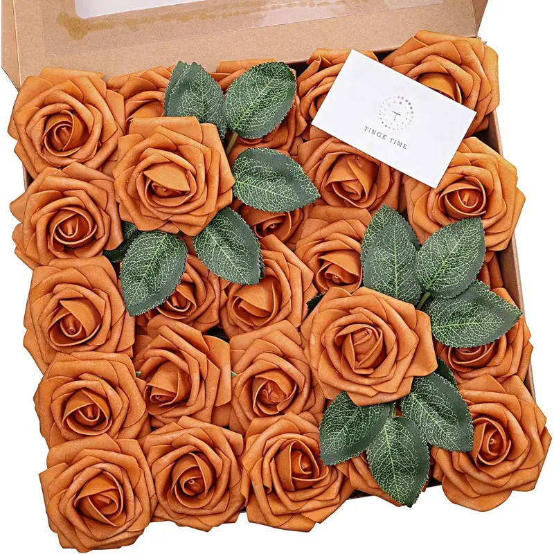 Burnt Orange Artificial Rose Deal: Save $14.xx at Amazon