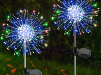 2-Pk 120-LED Yaafen Solar Firework Starburst Garden Lights (Various) $9