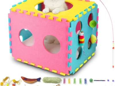 MOYMO 17″ Cat Dice House w/ Soft Pillow & 41-Piece Interactive Toys $19.xx at Amazon