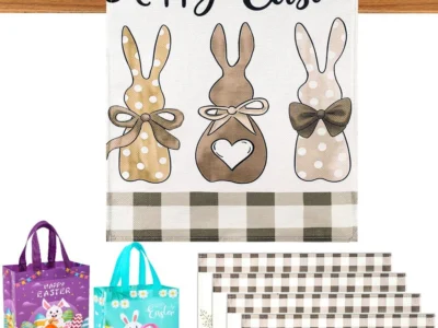 $2.xx Easter Table Runner Set with 4 Table Mats & 4 Gift Bags at Amazon