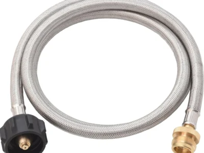 5′ Flame King Steel-Braided Propane Adapter Hose w/ QCC1/Type1 to CGA600 $11.xx