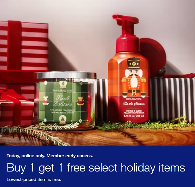 Holiday Items BOGO Free Deal at Bath & Body Works