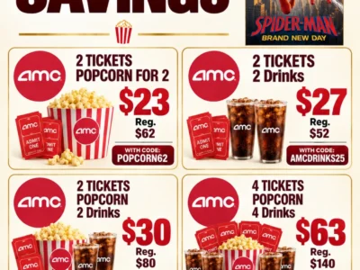 AMC Movie Night Bundles at Giftory: Tickets and Popcorn from $23.56