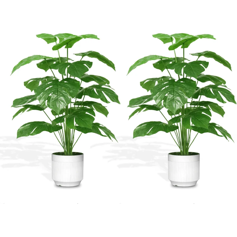 2 PCS 28″ MonStera Artificial Plants Deal: Save $20.xx at Amazon
