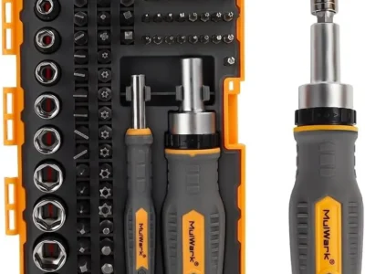 77-Pc MULWARK Ratcheting Screwdriver Bit & Socket Set w/ Case $15