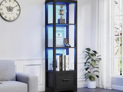 BROTTAR 3-Shelf Display Shelf w/ 3-Color LED Lighting $48.xx at Amazon