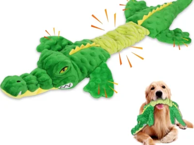17″ Letsmeet Large Plush Alligator Squeaky Dog Toy $6.xx