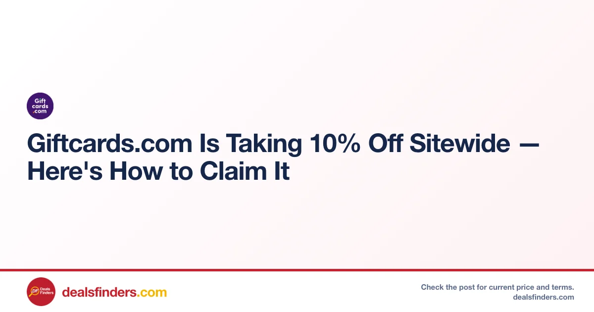 Giftcards.com 10% Off Sitewide Only $50 at Giftcards.com