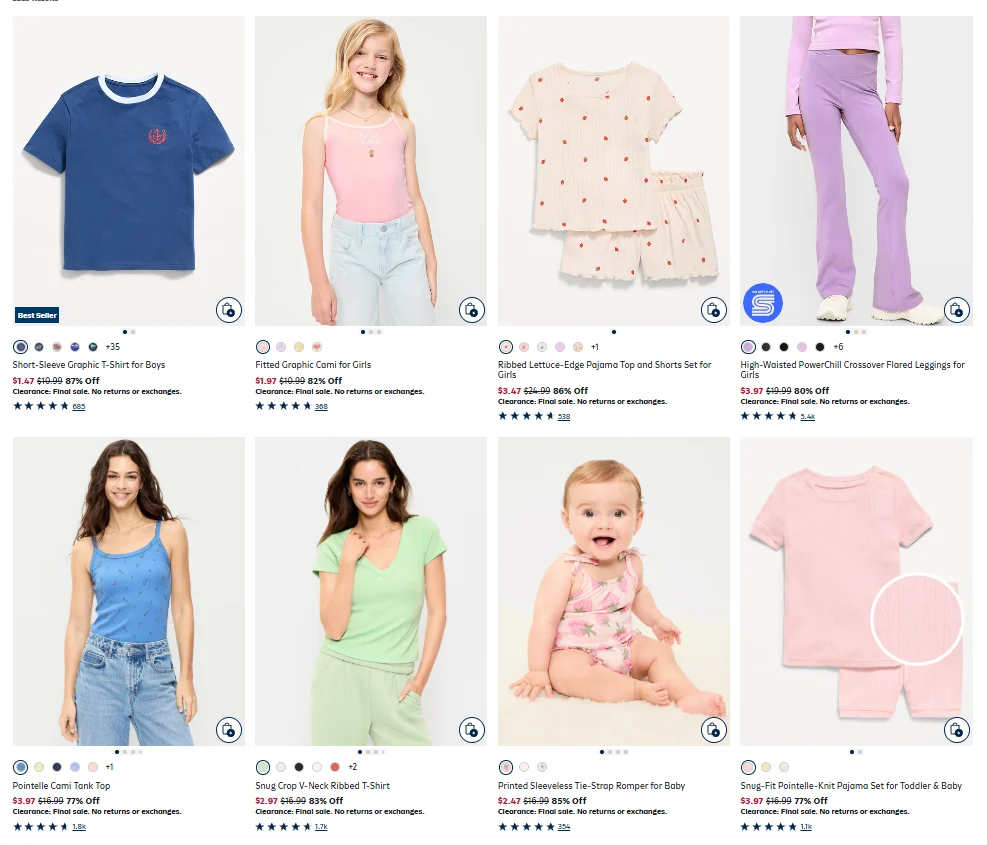 Old Nav Clearance Sale Deal: Save 90% at Old Nav